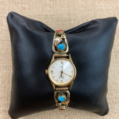 Vintage Timex Quartz Turquoise Stretch Band Watch