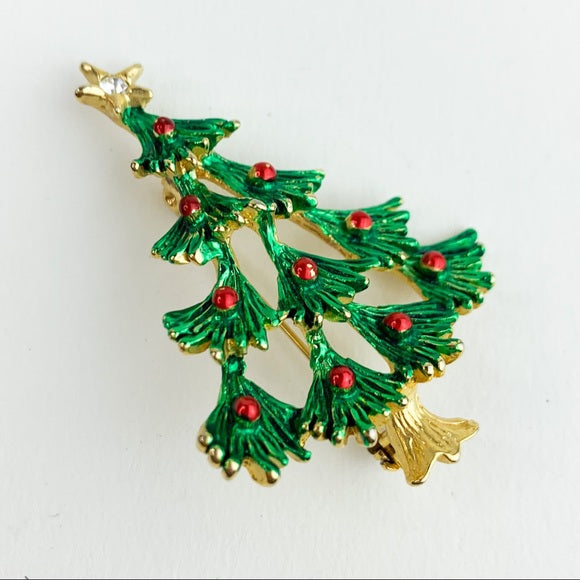 Holiday Christmas Tree Brooch Pin