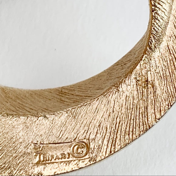 Vtg Trifari Signed Brushed Ribbon Knot Brooch Pin