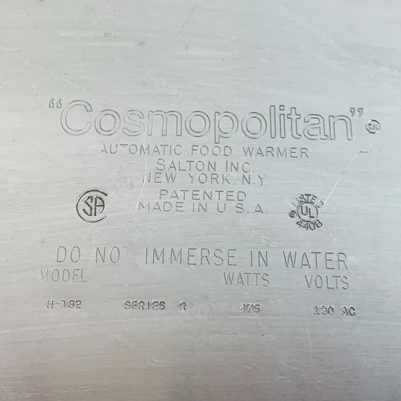 Vintage Cosmopolitan Salton Automatic Food Warmer