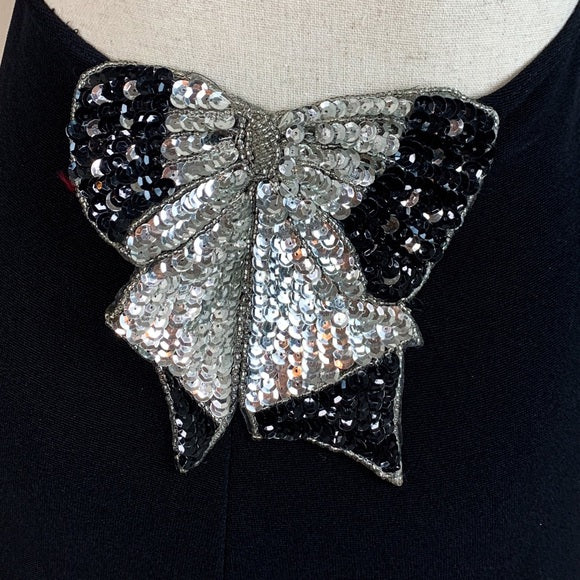 Vintage Tadashi Butterfly Sequin Patch Dress