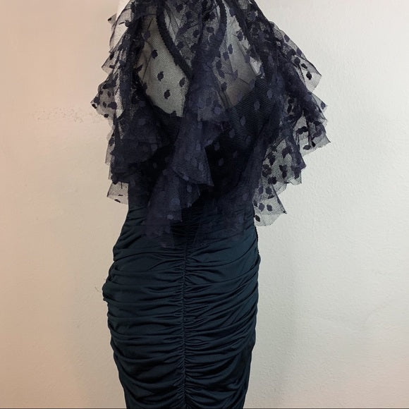 Vintage TD4 by Eletra Ruched Sleeve Party Dress