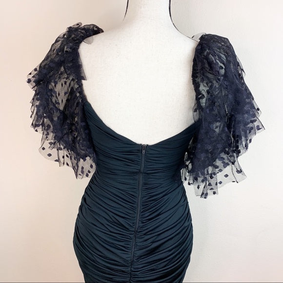 Vintage TD4 by Eletra Ruched Sleeve Party Dress