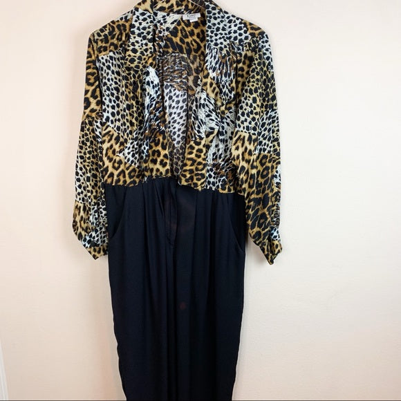 Kwai Petites Cheetah One Piece Pant Jumpsuit