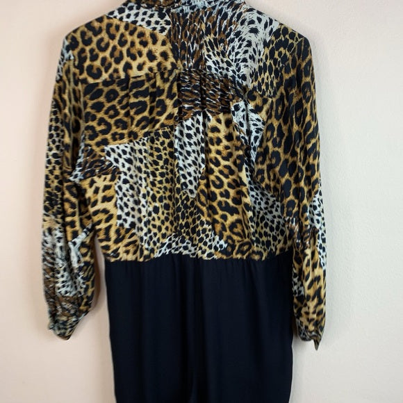 Kwai Petites Cheetah One Piece Pant Jumpsuit