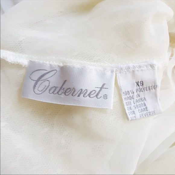 Vtg Cabernet Sheer and Lace Ivory 2pc Nightgown