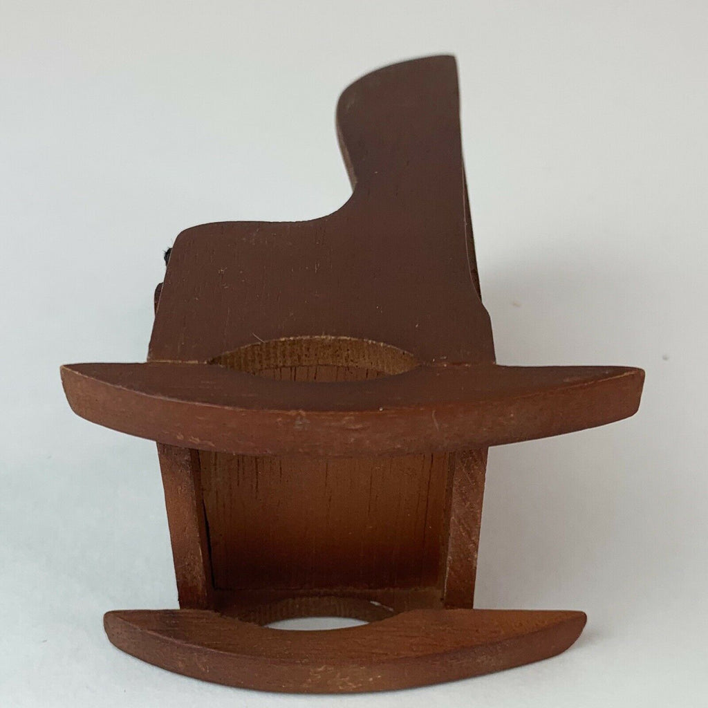 Vintage Dollhouse Miniature Wooden Wood Bench Rocking Chair Seat KYTCO