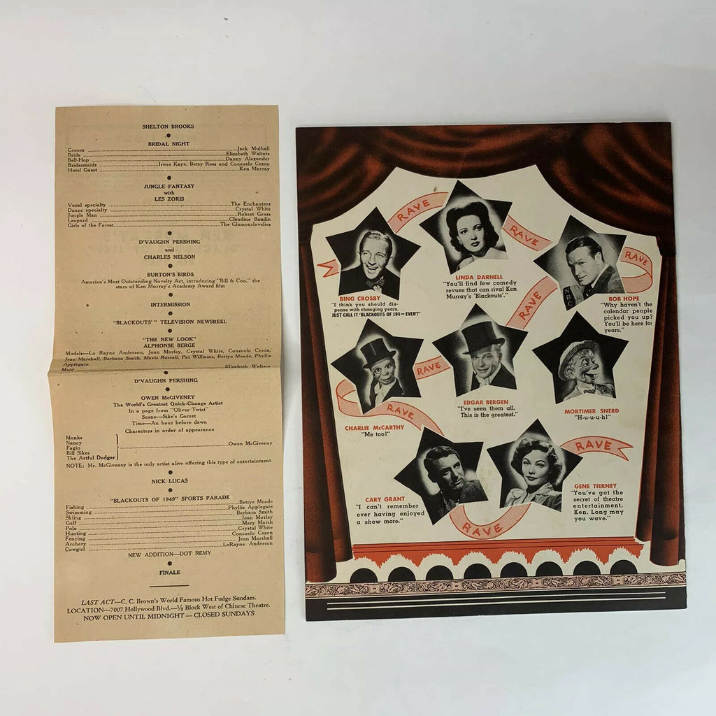 Ken Murray’s Blackouts 8th Year Souvenir Program El Capotan Theatre Handout