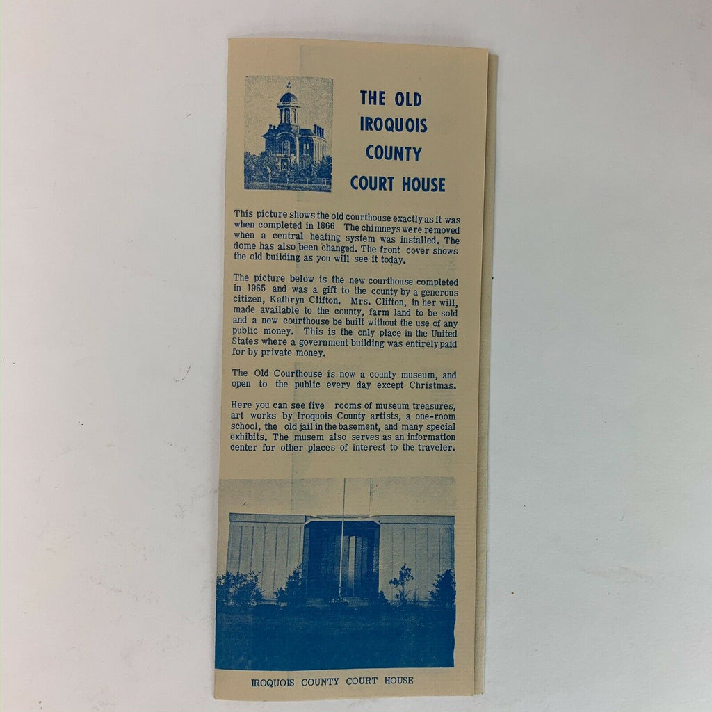 Watseka Illinois Iroquois County Historial Museum Paper Brochure