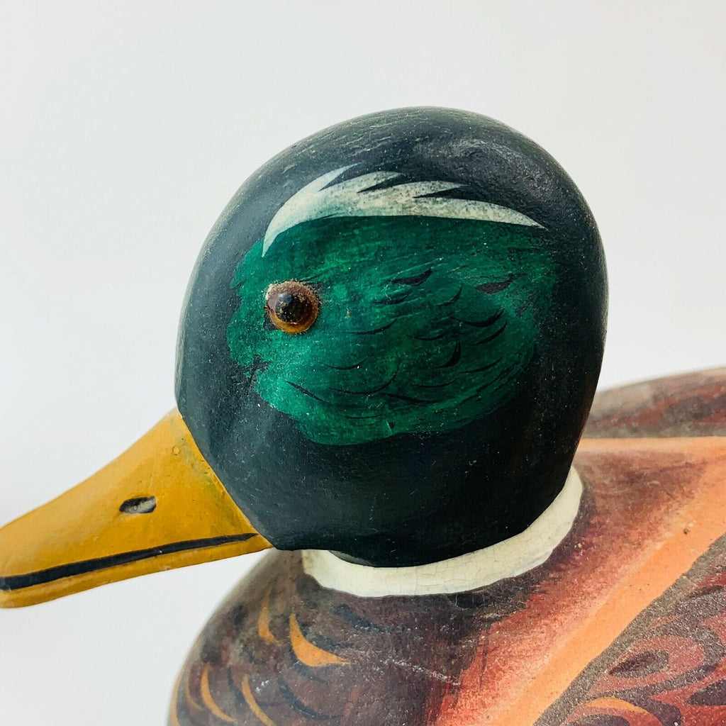Vintage Wood Duck Decoy Figurine 2 Ducks