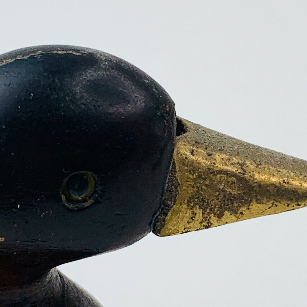 Hand Crafted Wooden Duck Brass Beak Decoy Wooden Ware Seattle Washington