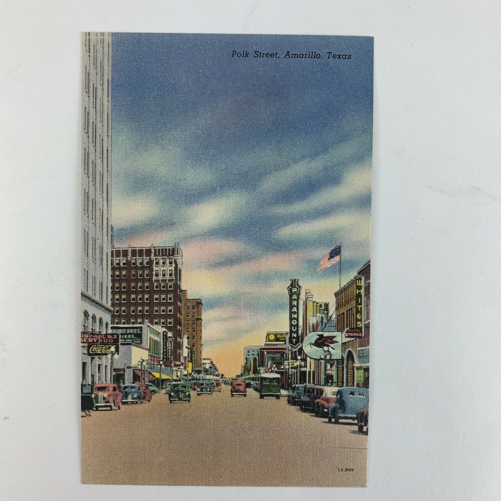 Amarillo Texas Aerial View of City Linen Postcard