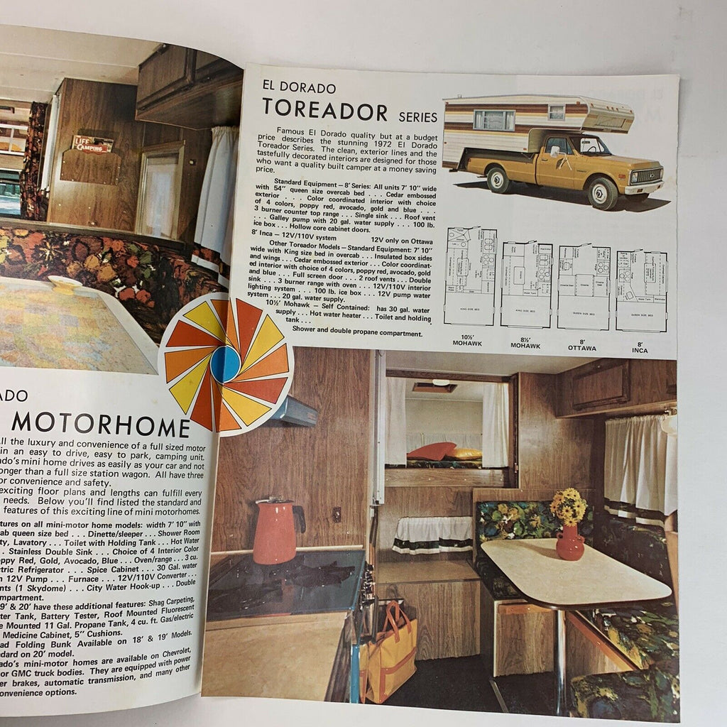 El Dorado Pickup Truck Camper Honorbuilt Trailer Co 1972 Brochure Ad