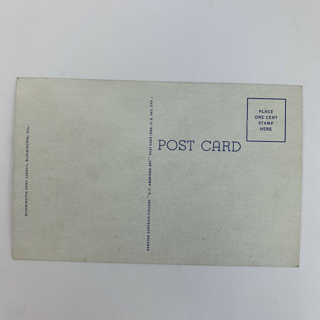 Bloomington Illinois Consistory Temple Street View Postcard