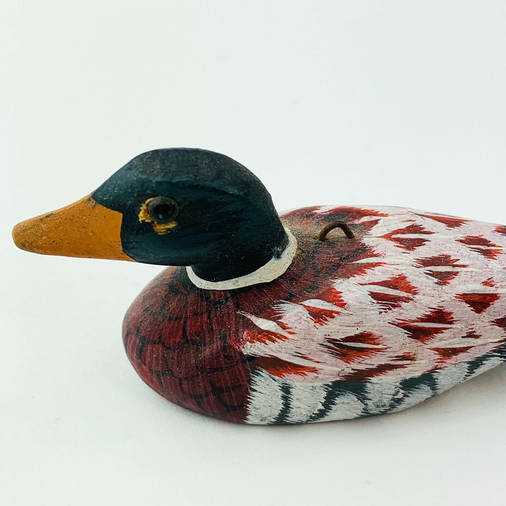 Miniature Mini Wooden Duck Decoy Bird Ornament Figurine