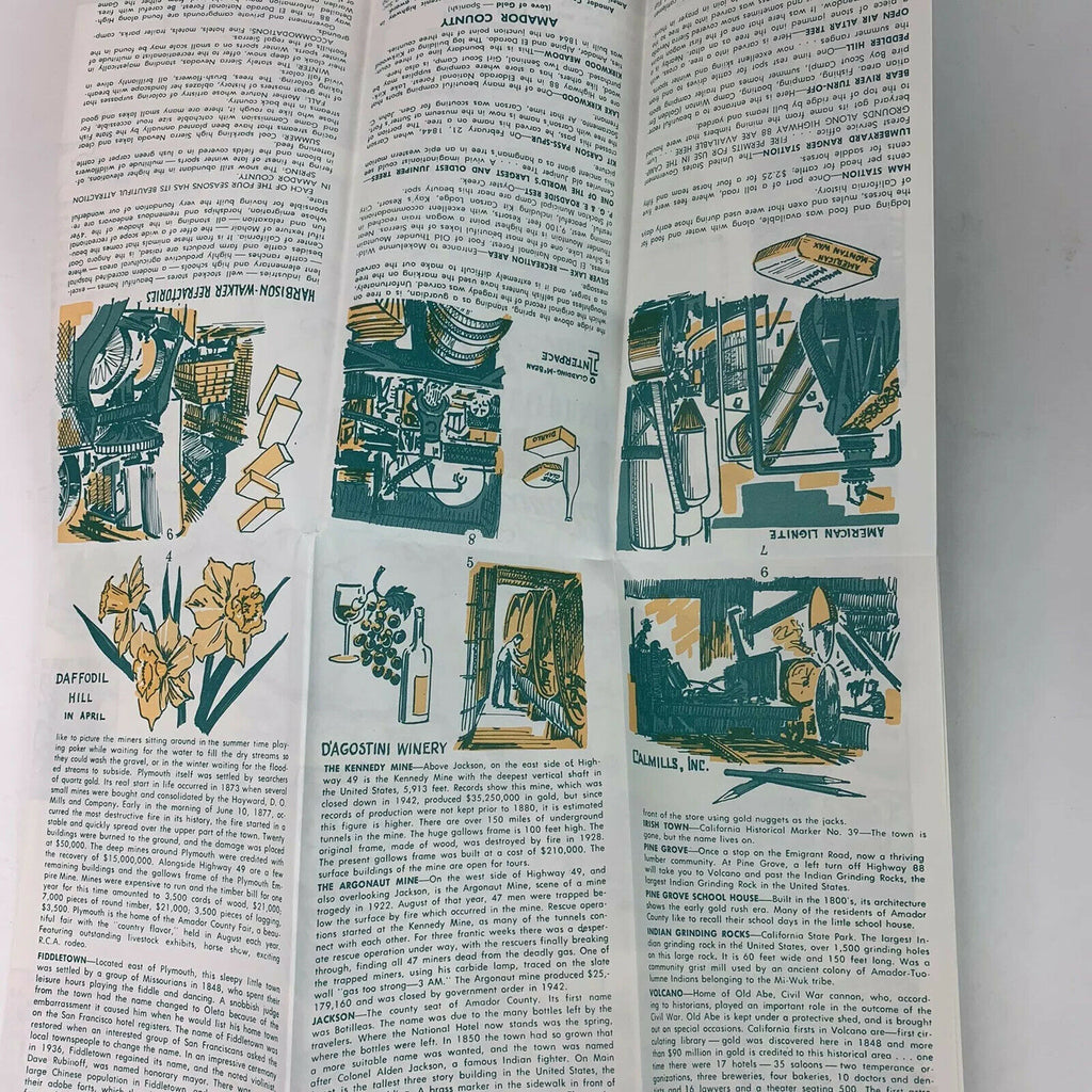 Amador County Heart of the Mother Lode History Receation Fold Out Brochure