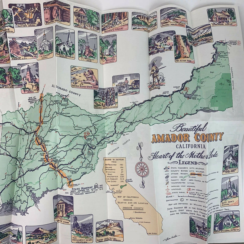 Amador County Heart of the Mother Lode History Receation Fold Out Brochure