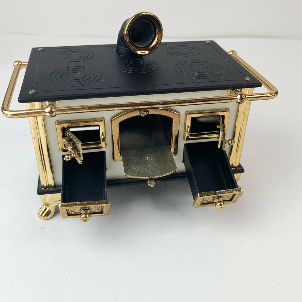 Dollhouse Miniatures Victorian Black & Gold Kitchen Stove Made in Germany