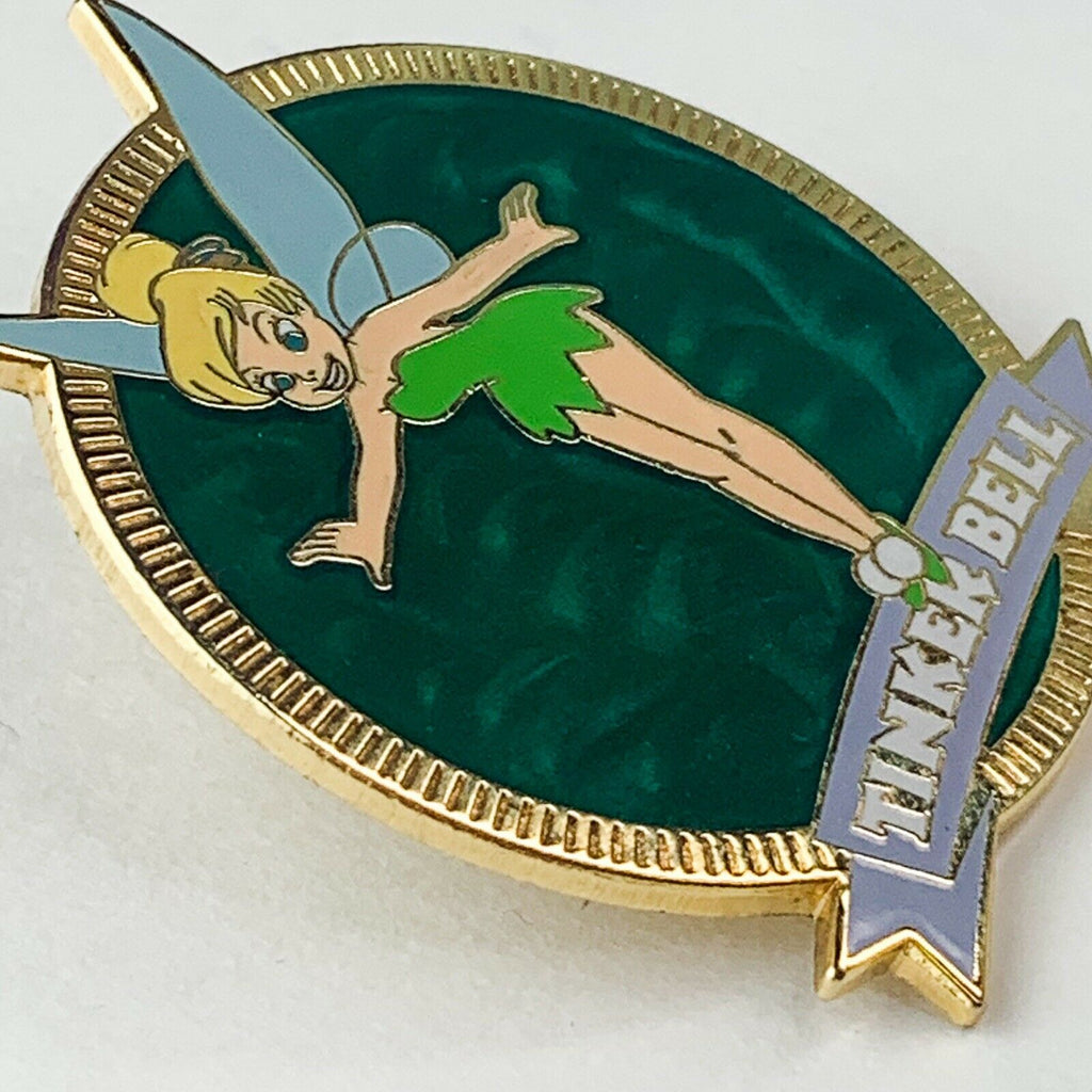 Disney Tinker Bell 2003 Princess Swirl Series Green Background Flying Pin
