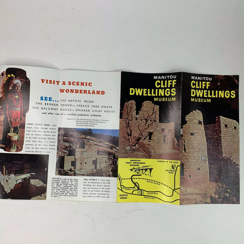 Manitou Cliff Dwellings Museum Maniyou Springs Colorado Brochure