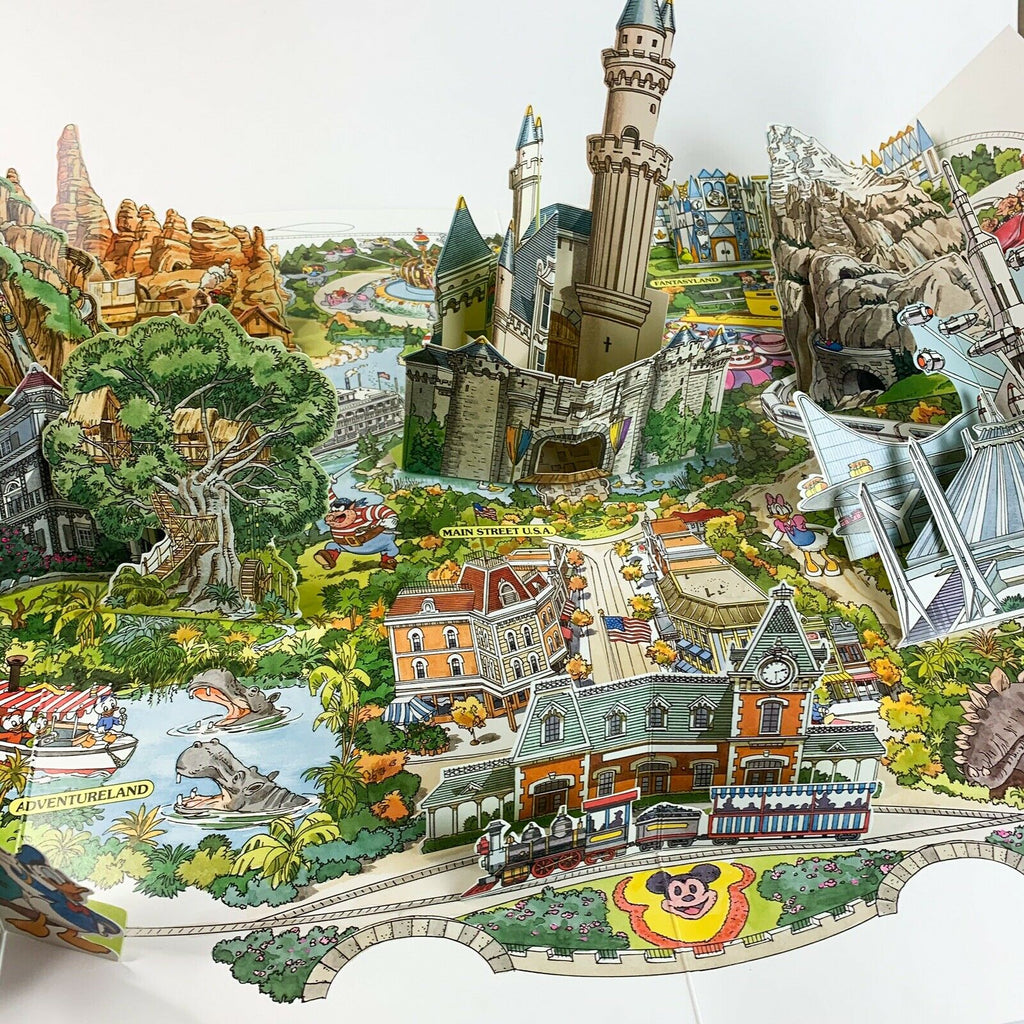 Disneyland Walt Disney's Magic Kindom 35th Anniversary Pop-Up Map Of The Park
