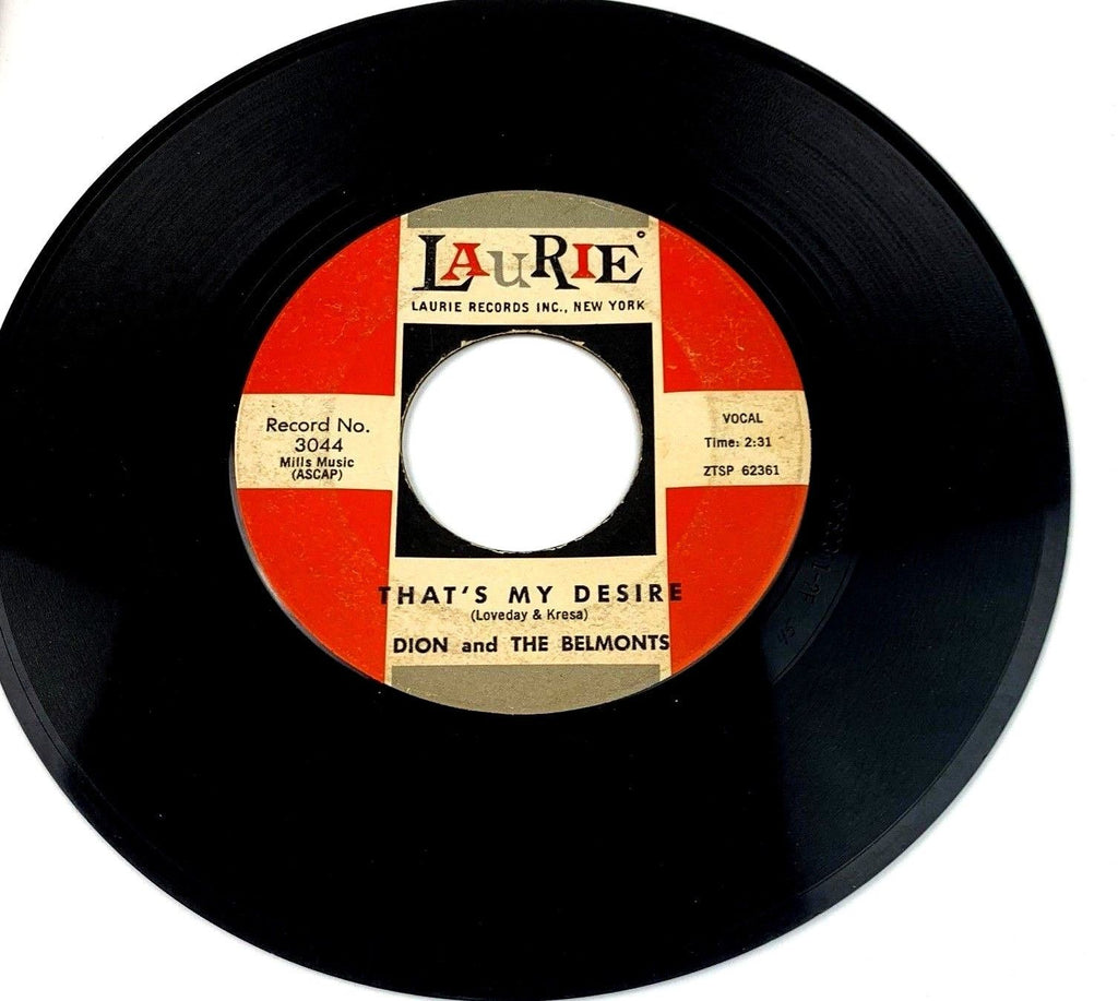 Vinyl Music Record Dion and the Belmonts Where or When - That's My Desire 3044