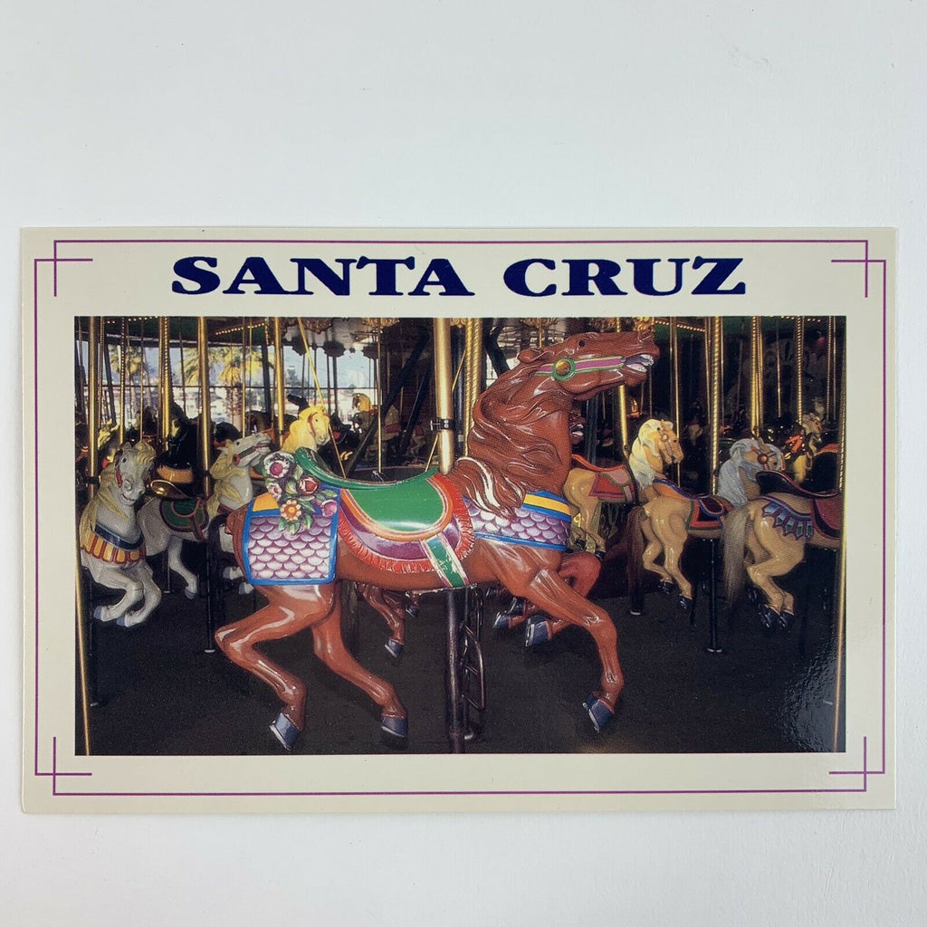 Santa Cruz Beach Boardwalk The Looff Carousel California Postcard