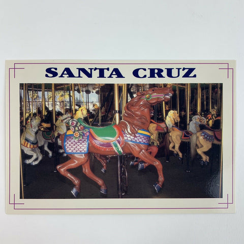 Santa Cruz Beach Boardwalk The Looff Carousel California Postcard