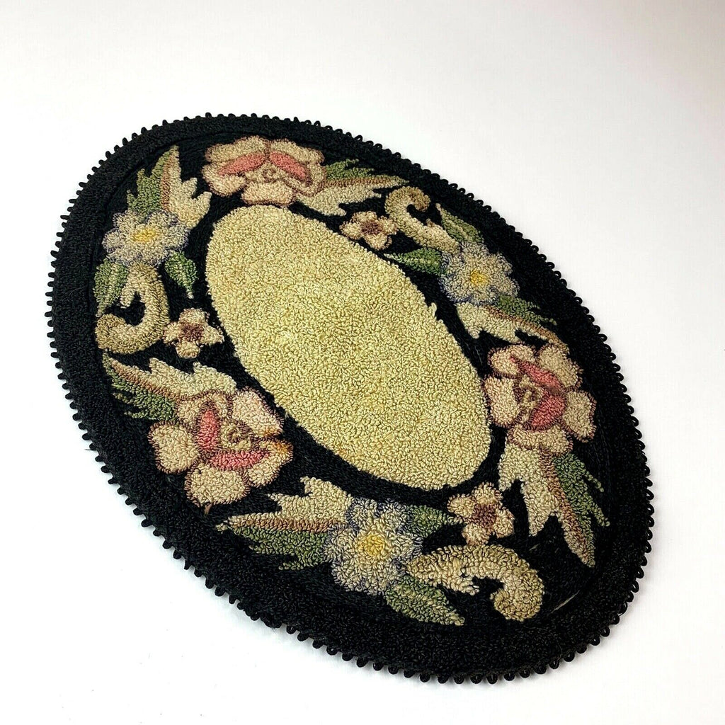 Dollhouse Floral Oval Rug 12" X 8" Decoration Doll House