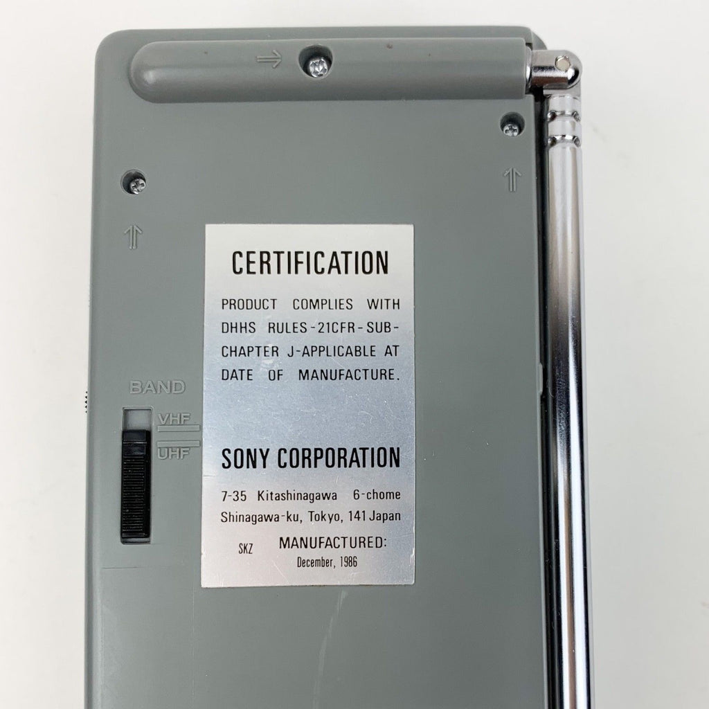 Vintage Sony Watchman FD-10A Portable TV Black & White