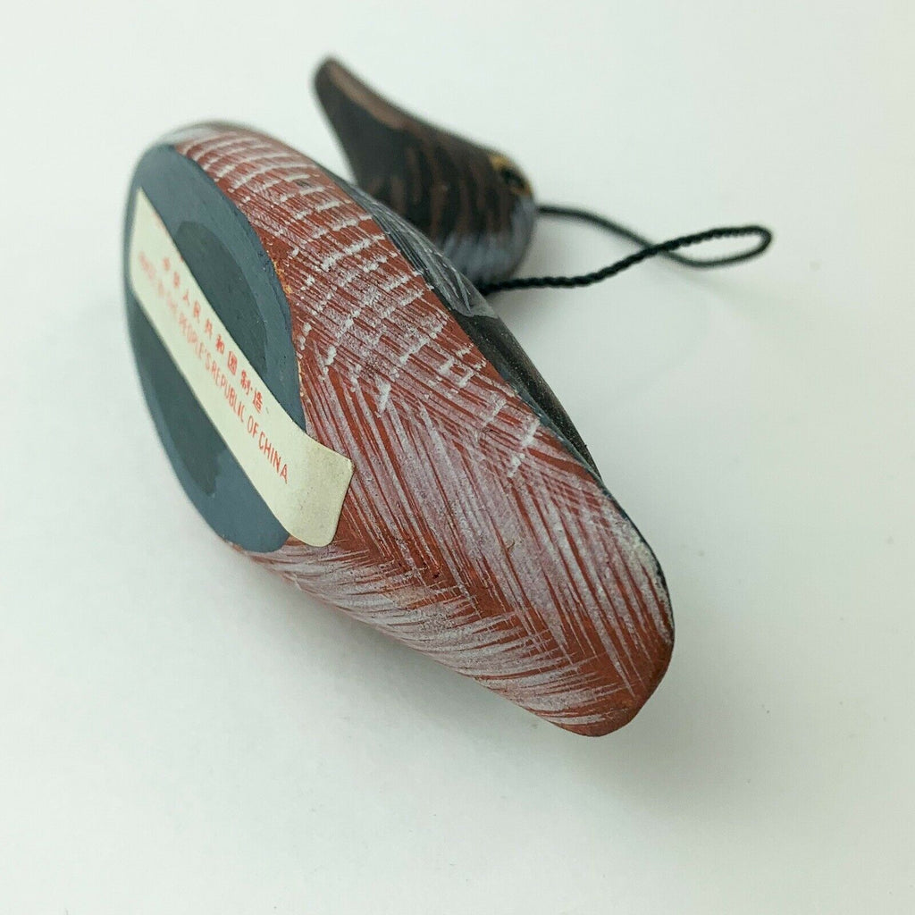 Mini Duck Miniature Wooden Decoy Hand Carved Bird Ornament Figurine
