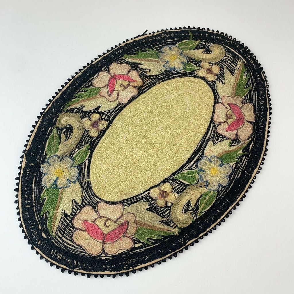 Dollhouse Floral Oval Rug 12" X 8" Decoration Doll House