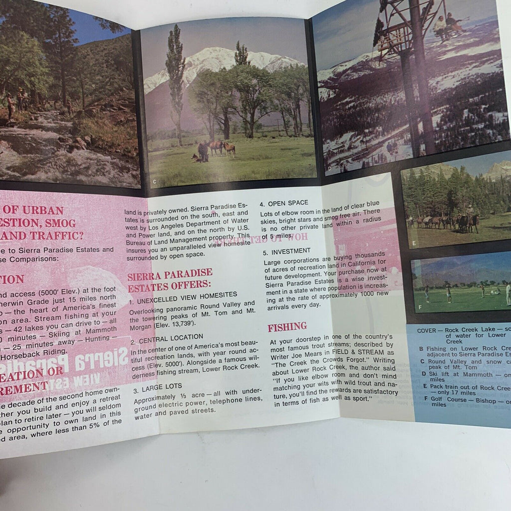 Sierra Paradise View Estates Bishop California Brochure