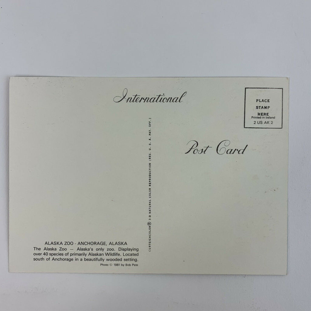 Alaska Zoo Anchorage Park Grounds Postcard