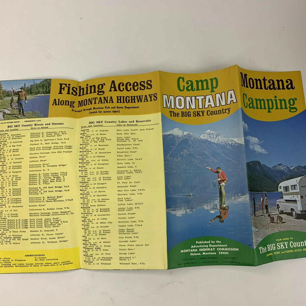 Vintage Souvenir Montana Camping and Picnic Area In the Big Sky Country Brochure