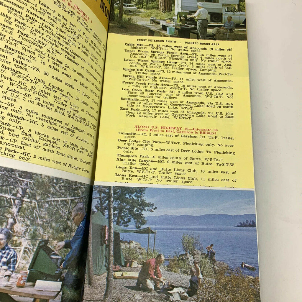 Vintage Souvenir Montana Camping and Picnic Area In the Big Sky Country Brochure