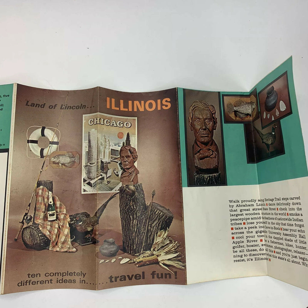 Travel Brochure 1960's Illinois Land of Lincoln 10 Travel Fun Ideas