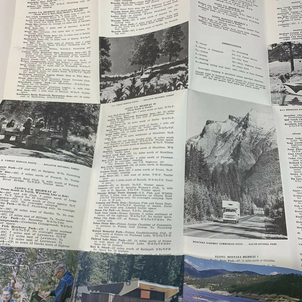 Vintage Souvenir Montana Camping and Picnic Area In the Big Sky Country Brochure