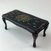 Dollhouse Miniature Black Coffee Table Hand Painted Floral accents