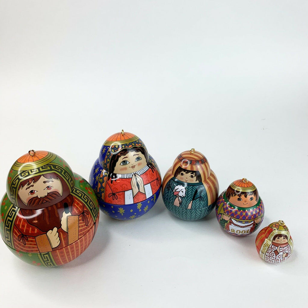 Hallmark Nesting Nativity Christmas Ornament 2001 Club Edition 5 Piece