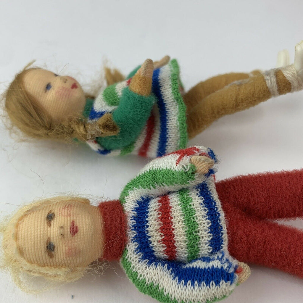 DollHouse Miniature Girl Dolls 2 Thread Wired Bendable Girls