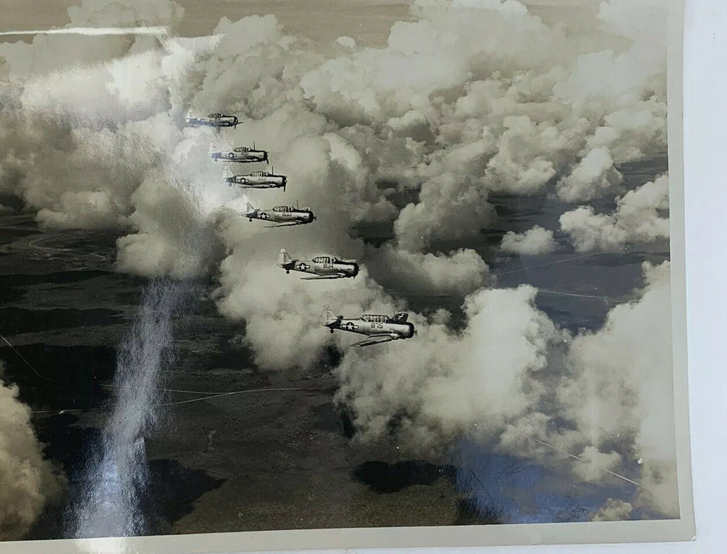 Vintage Photogrpahy Six Military Aircraft Flying in Air Photo 8X10