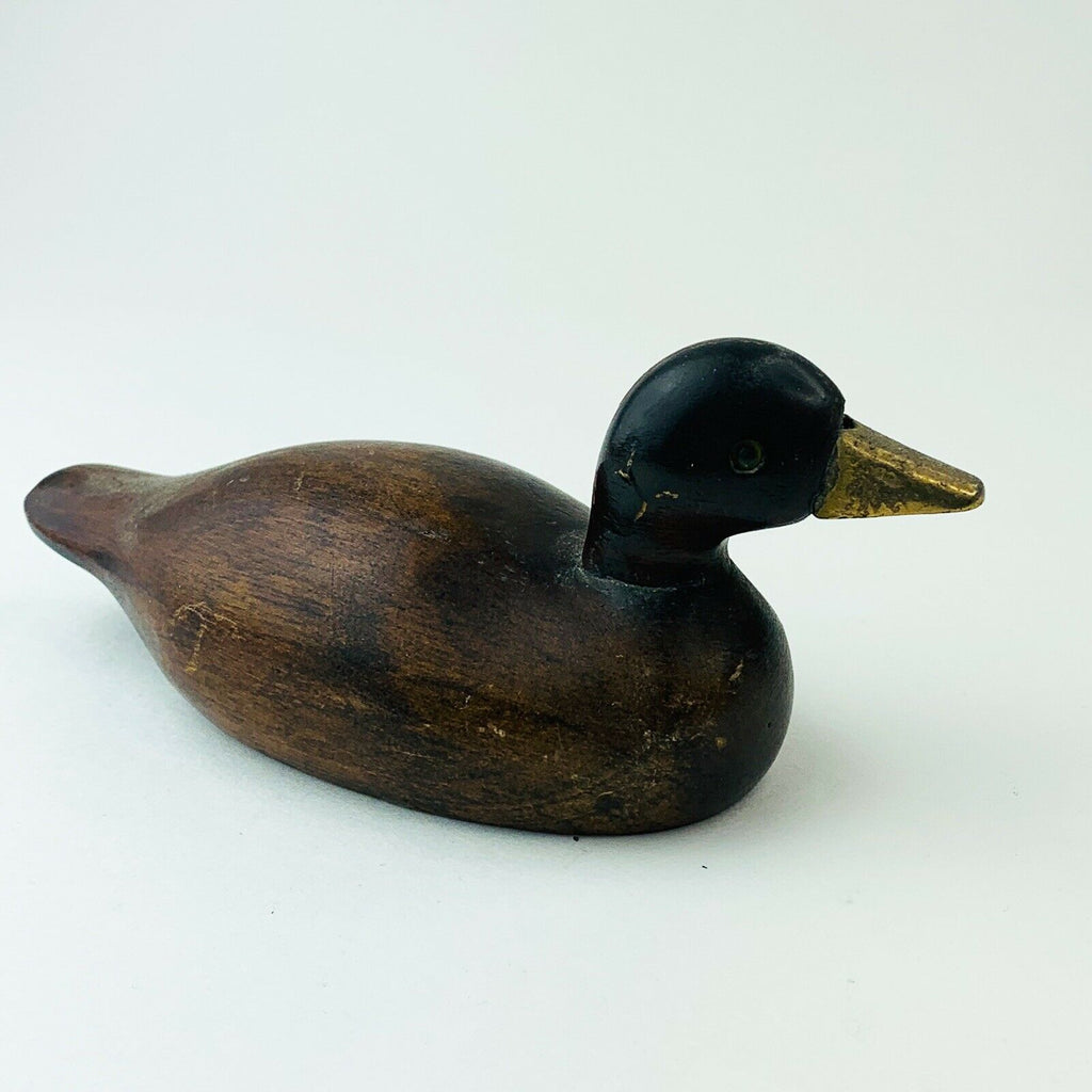 Hand Crafted Wooden Duck Brass Beak Decoy Wooden Ware Seattle Washington