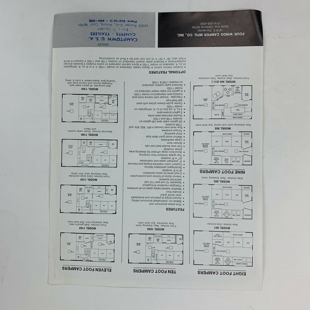 Four Wind Camper Print Paper Sales Ad Camptown USA California