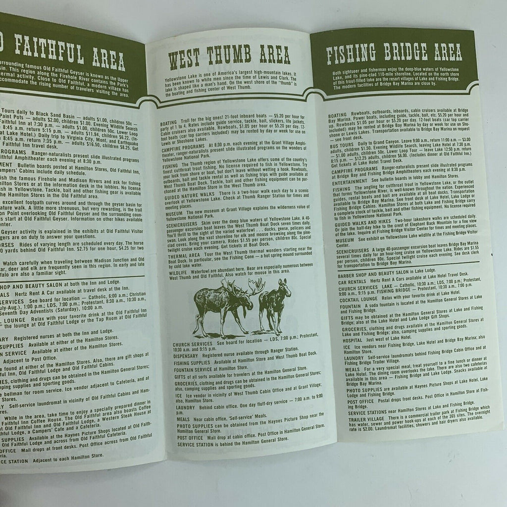 Yellowstone National Park Activity and Service Guide Brochure