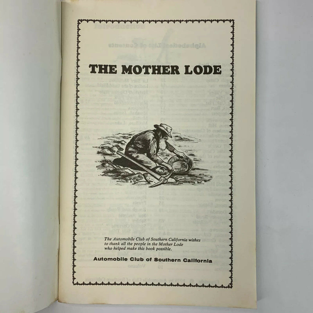 The Mother Lode 1974 Automobile Club of Southern California Book