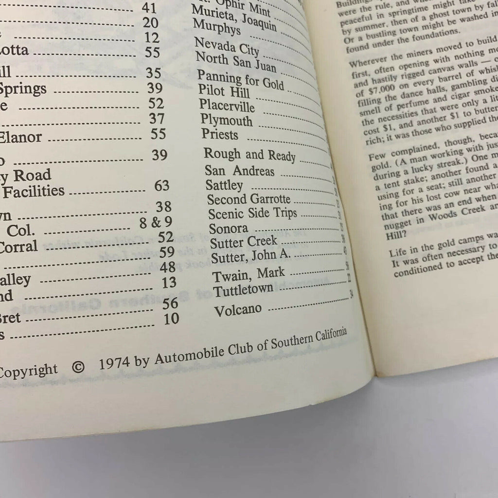 The Mother Lode 1974 Automobile Club of Southern California Book