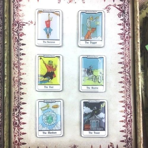Disneyland Haunted Mansion Spekk Spell Book w/ Tarot Card 6 Pin Set LE Lot