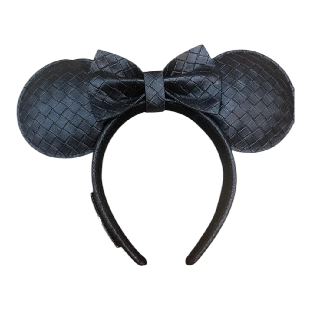 Disney Parks Loungefly Black Woven Removable Bow Minnie Ears Headband