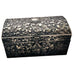 Vintage Silver Plated Embossed Botanical Jewelry Red Velvet Interior Hinged Box